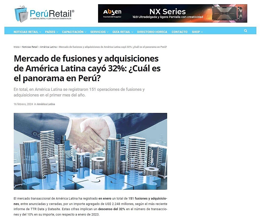 Mercado de fusiones y adquisiciones de Amrica Latina cay 32%: Cul es el panorama en Per?